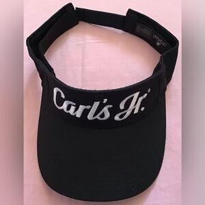 Carl’s Jr Black white fast Food Worker Hat Cap Adjustable